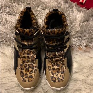 Brash cheetah wedge sneaker